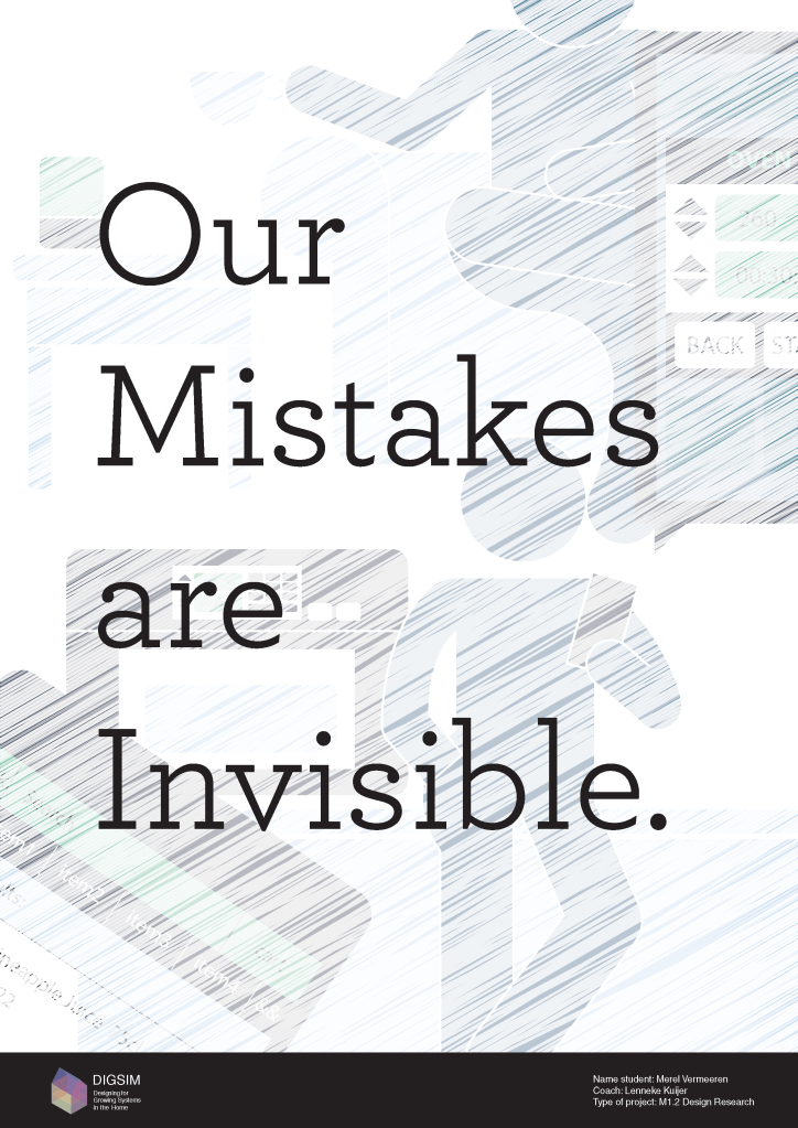 Poster of the M1.2 project, showing mostly obscured simple artwork of a person interacting with several smart devices through a phone app.